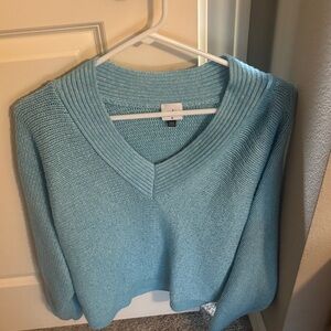 CAbi Light Blue V-Neck Sweater